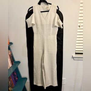 mo:vint Striped Linen-Look Jumpsuit